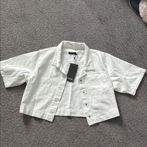 Nasty Gal White Denim Jacket